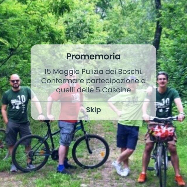 Noi andiamo a pulire i boschi domenica mattina 15 maggio. Ci dai una mano?